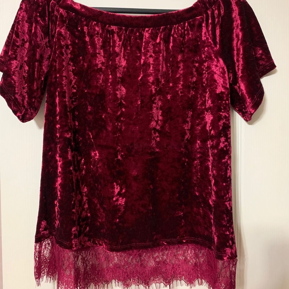 Off the Shoulder Velvet Blouse